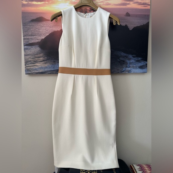 Michael Kors Collection/ Midi Pencil sleeveless White Dress/ 4/ NWT